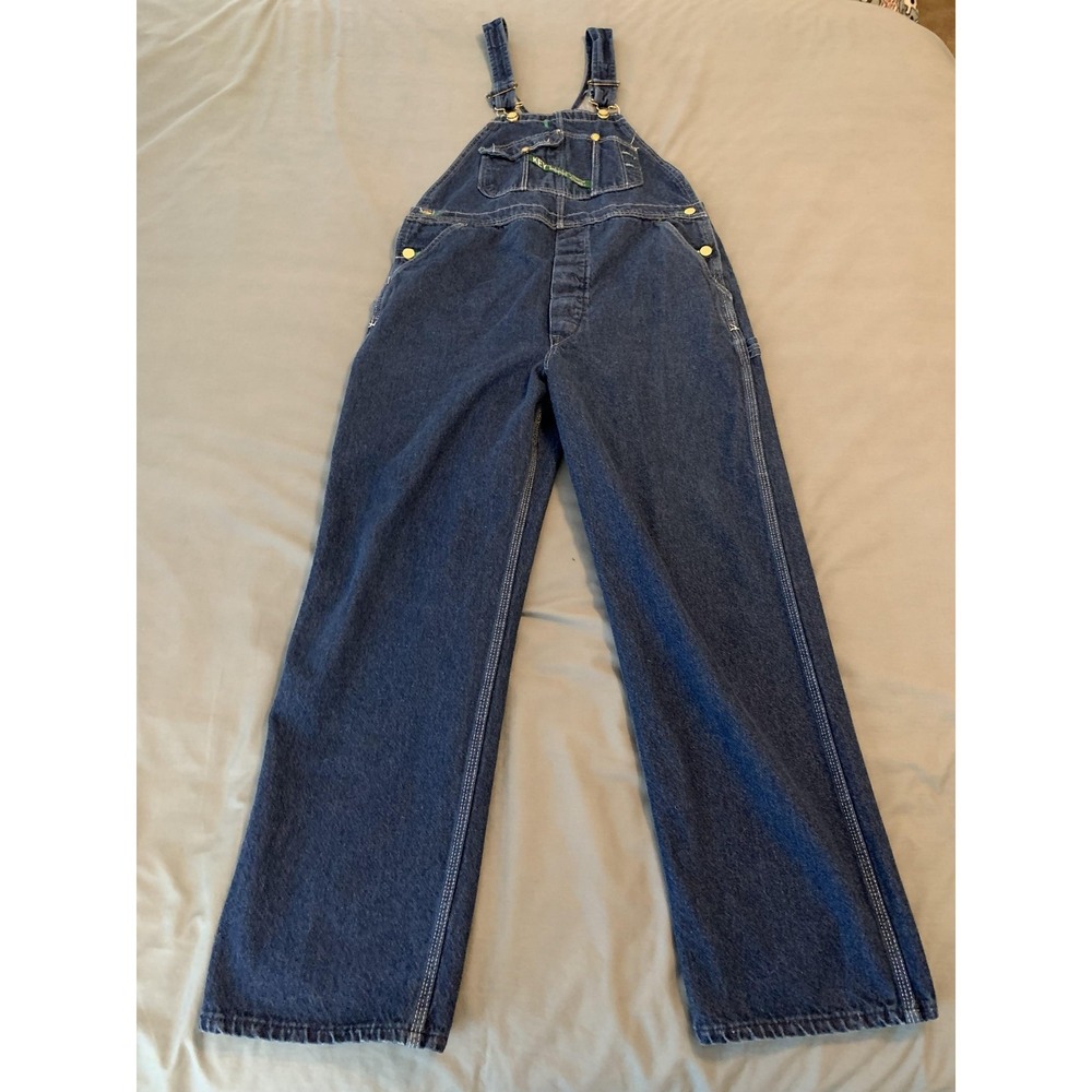Vintage Key‎ Imperial Overalls Mens 38x32 Blue Denim Bib Workwear USA 90s